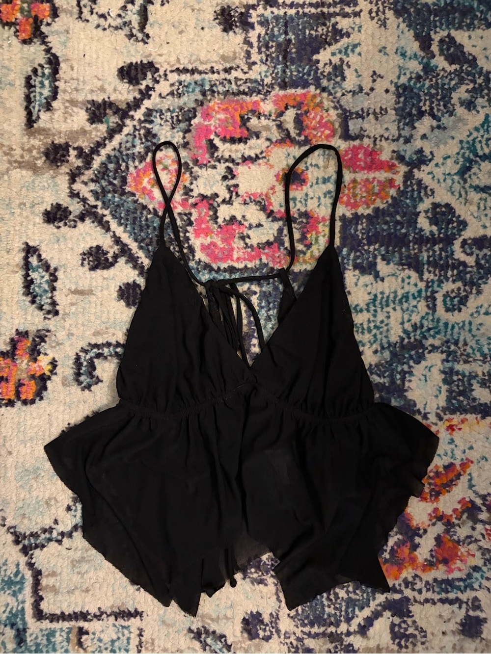 Urban Outfitters Black Spaghetti Strap Fairy Crop Top